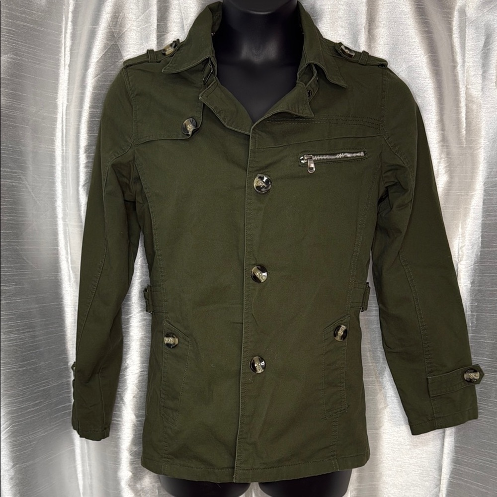 FAShION Classical Style Vogue Lined Army Green Button Up Women’s XL Jacket